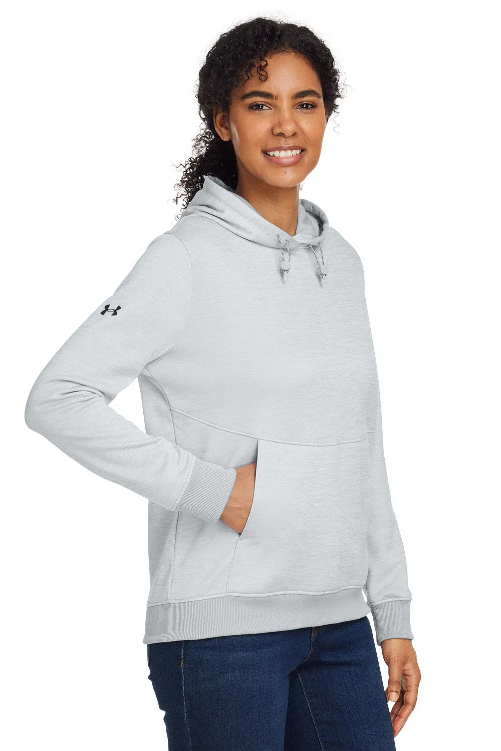 Under Armour Womens Storm Armourfleece Water Resistant Hooded Sweatshirt Hoodie w/ Pouch Pocket - Mod Grey