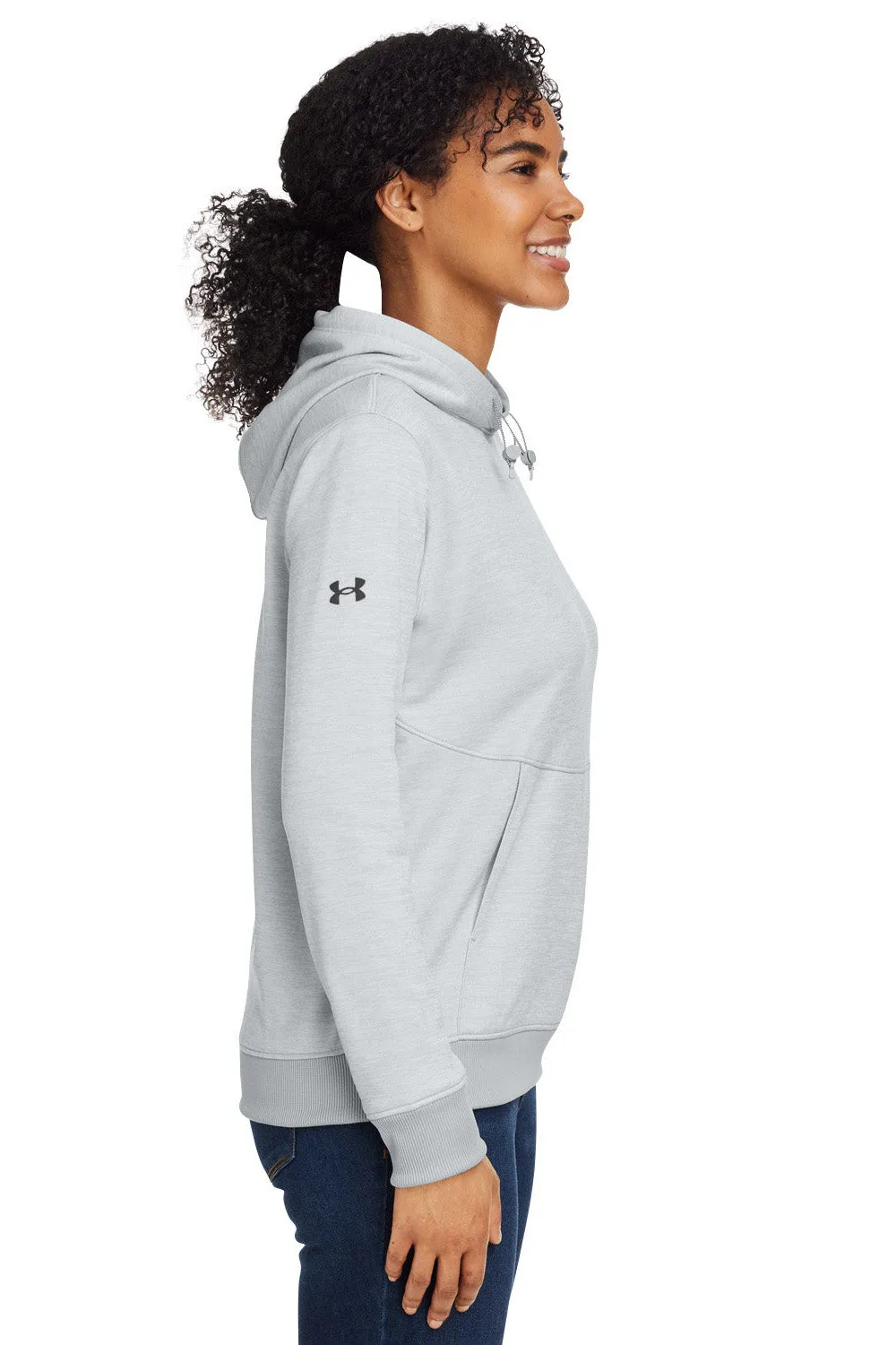 Under Armour Womens Storm Armourfleece Water Resistant Hooded Sweatshirt Hoodie w/ Pouch Pocket - Mod Grey