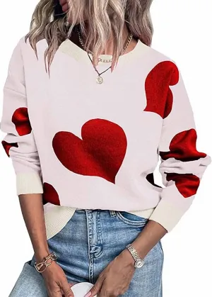 Valentine Heart Sweater In Pink