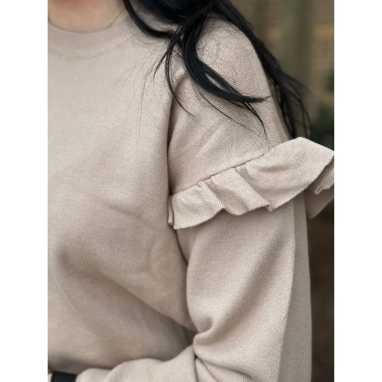 Vanessa Solid Sweater Set In Taupe
