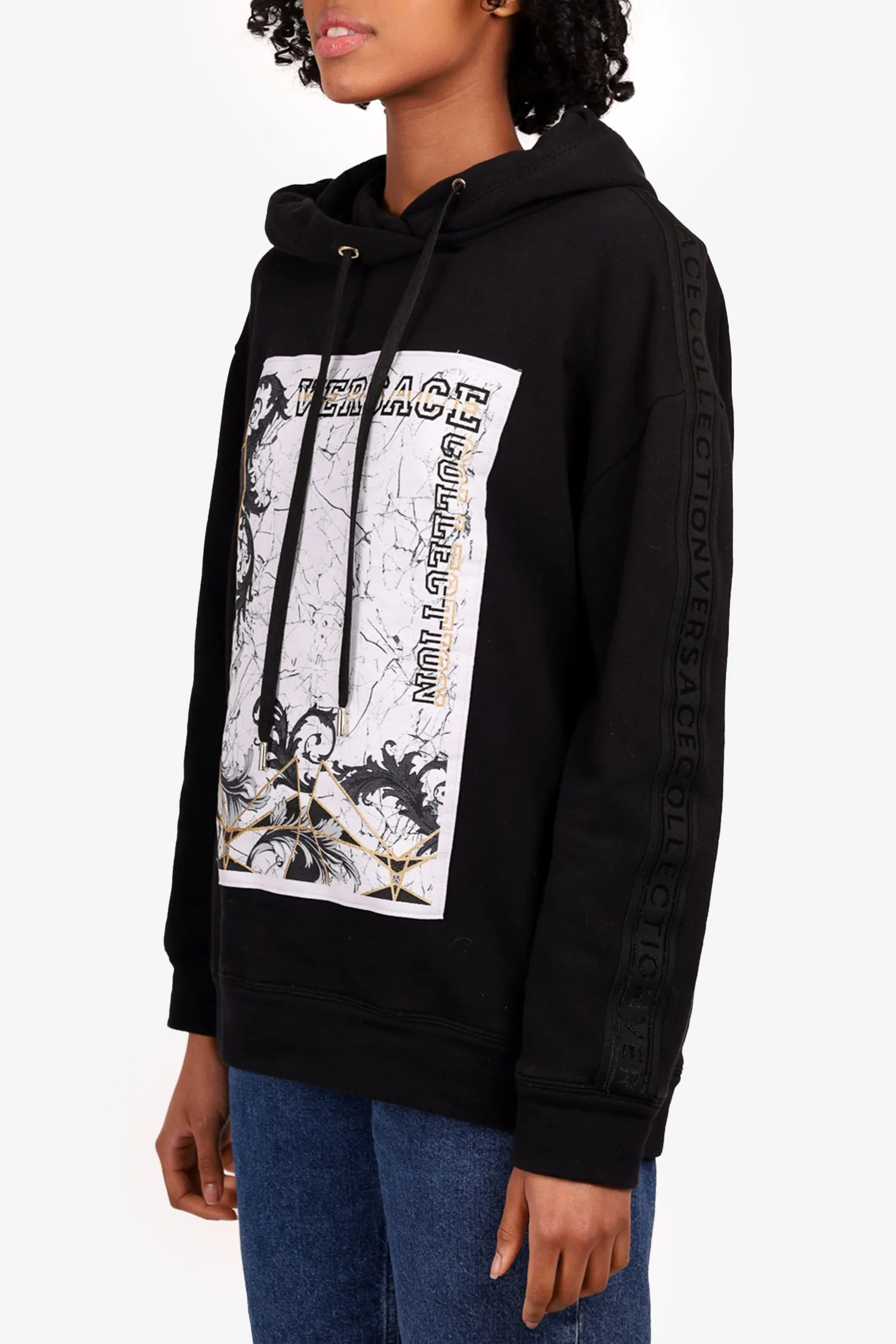 Versace Collection Black Printed Hoodie Size XS Mens