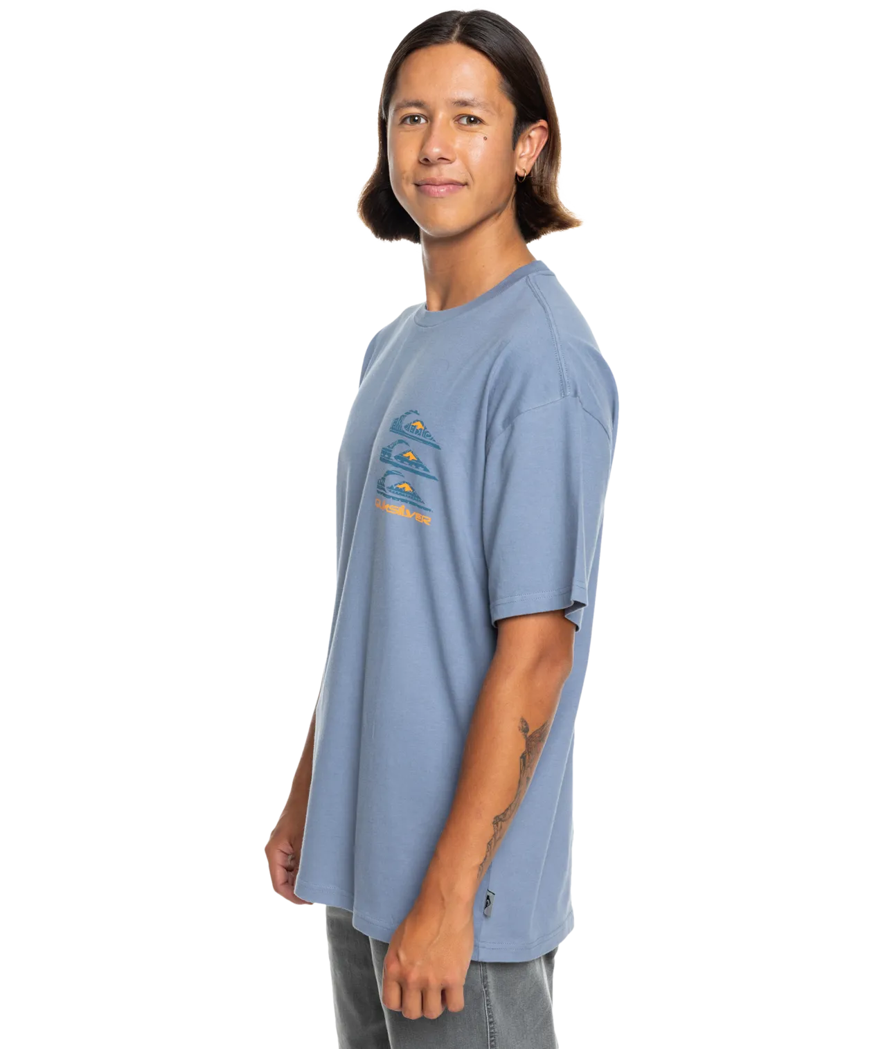Vertical Logos T-Shirt in Flint Stone