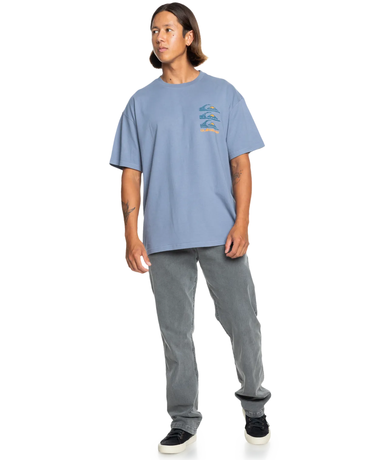 Vertical Logos T-Shirt in Flint Stone