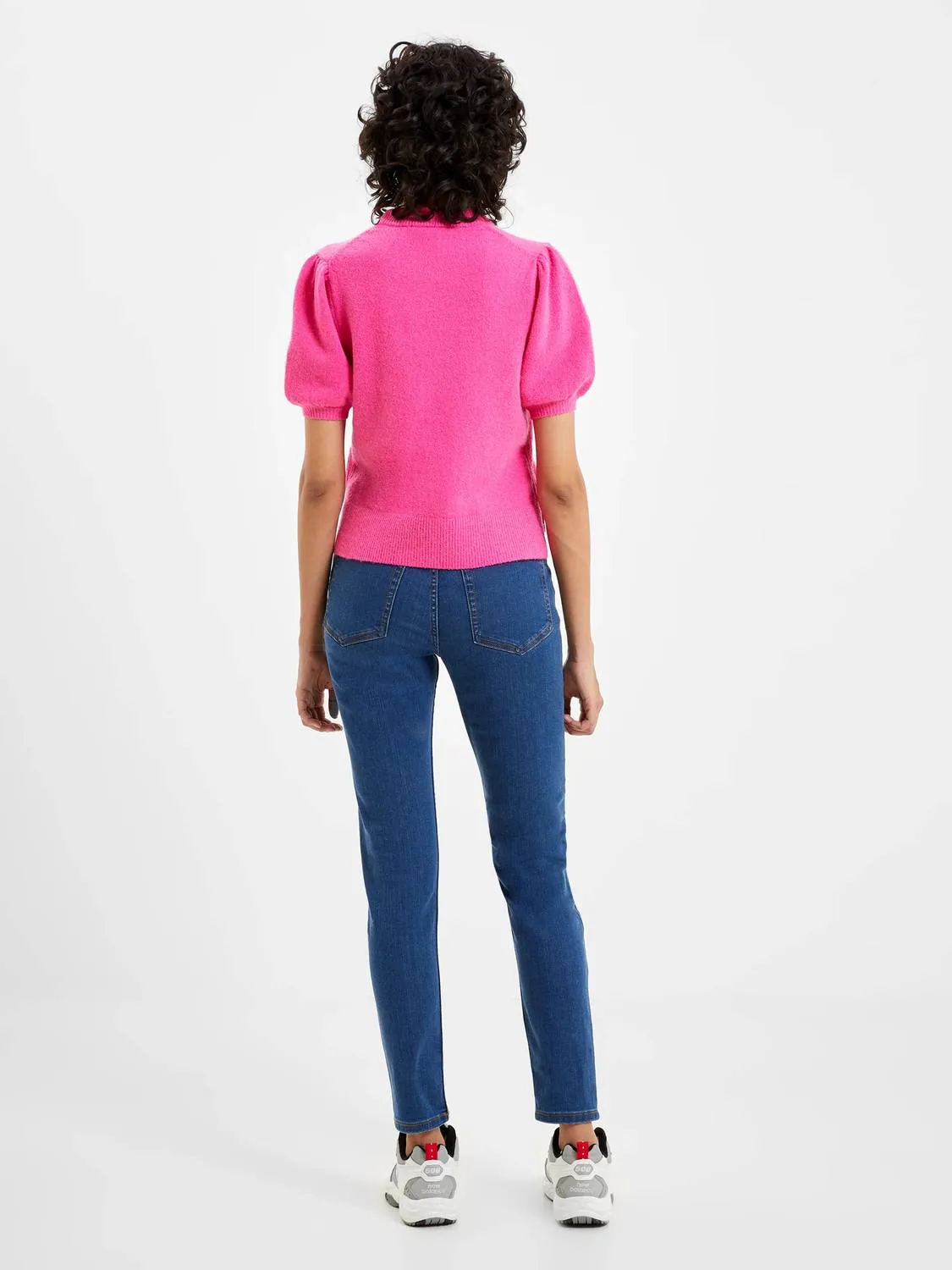 Vhari Short Sleeve Jumper Sweater In Bright Prosecco Pink