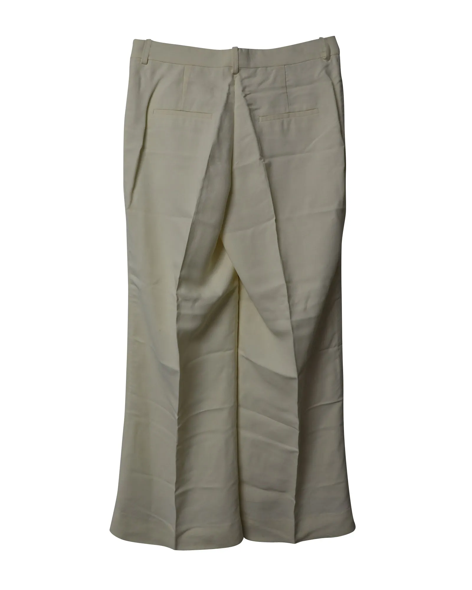 Victoria Beckham Pleated Trousers in Cream Viscose