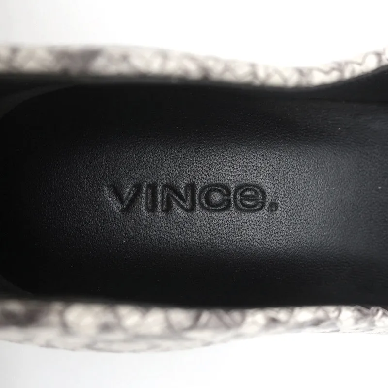 Vince Loafers Paz Gray/Cream Snake-Print Leather Size 7 Slip-On Flats