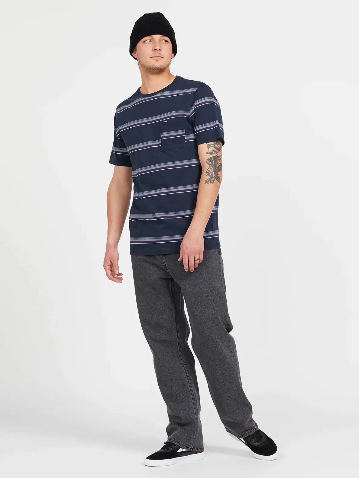 Volcom Outstoned SS Crew Shirt - Navy