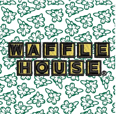 Waffle House Azalea Printed Performance Polo - Golf Green
