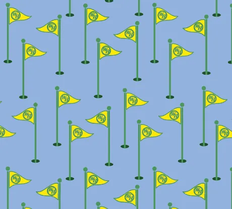 Waffle House Golf Flags Printed Performance Polo - Sky