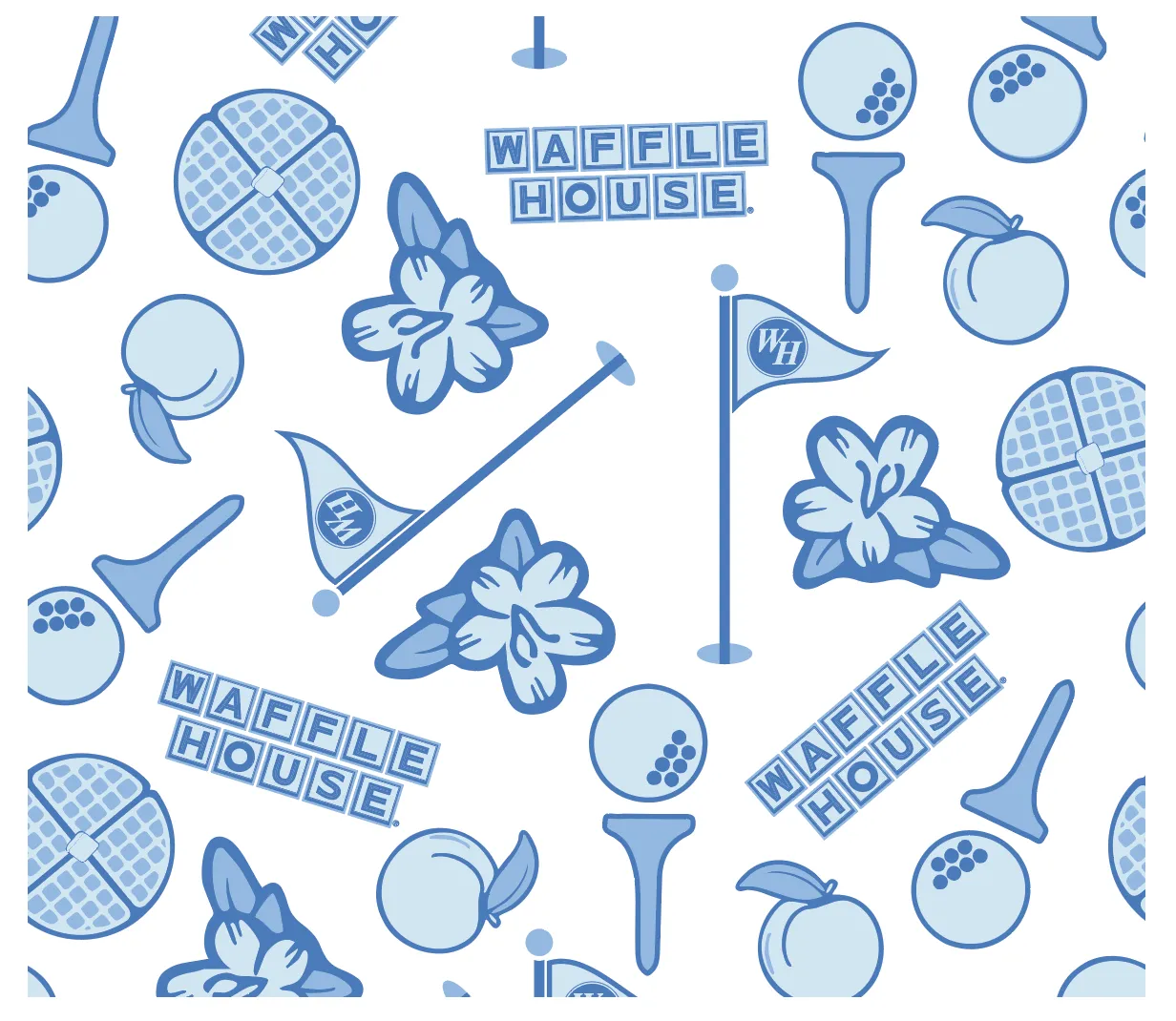 Waffle  House Golf Printed Performance Polo - Open Air
