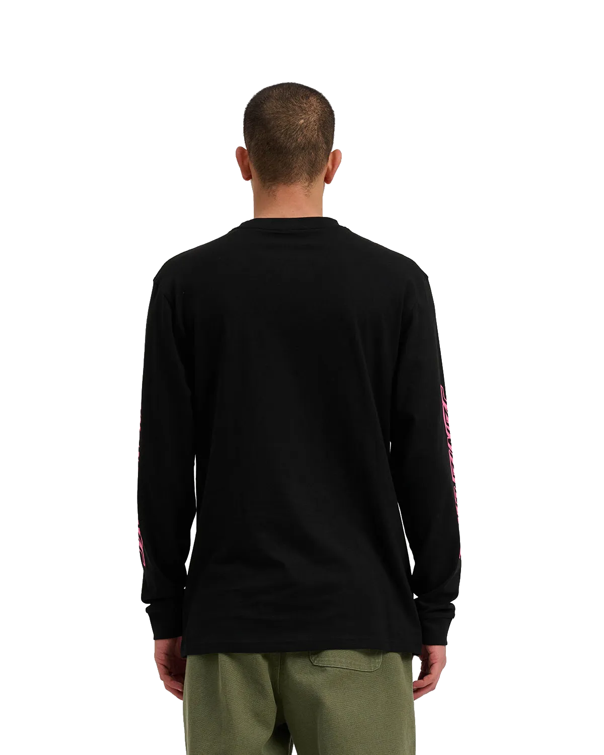 Wagon Dot Front Long Sleeve T-Shirt in Black