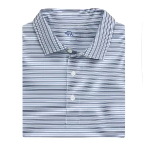 Wedge Stripe Performance Polo - Blue Indigo