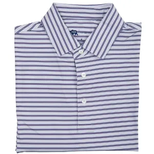 Wedge Stripe Performance Polo - Loganberry
