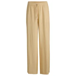 Wide-leg drawcord trousers in soft twill