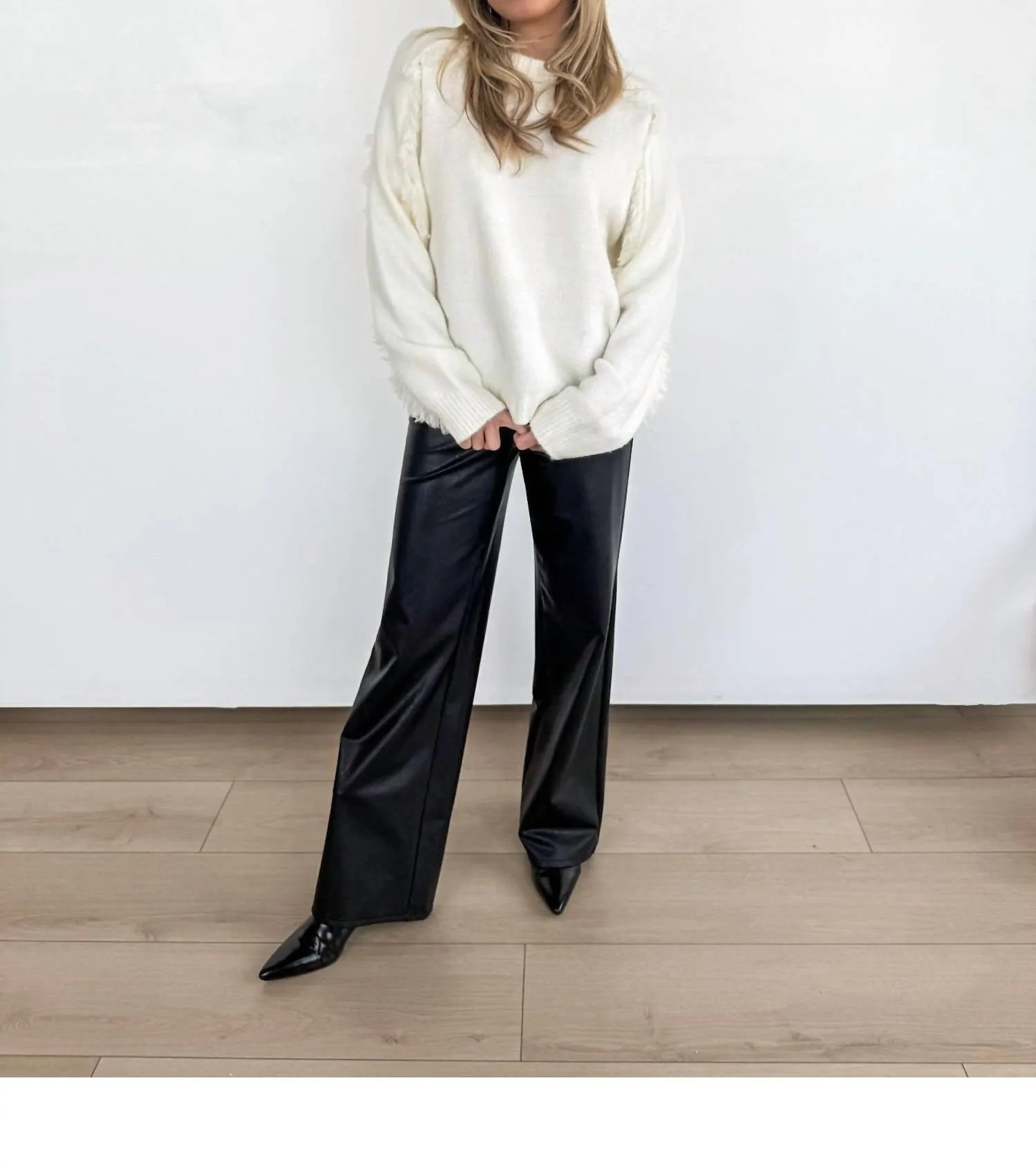 Willow Fringe Sweater In Soft Ivory