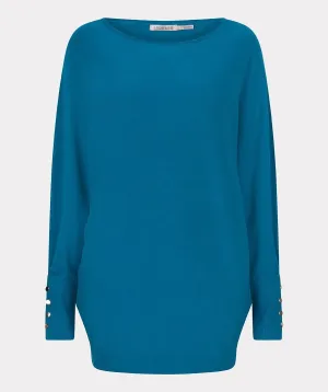 Women's Basic Sweater In Petrol