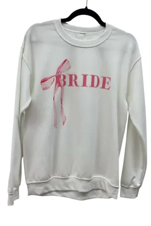 Women's Bride Bow Sweatshirt In White