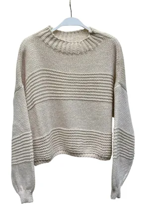 Women's Cropped Mock Neck Chunky Sweater In Oatmeal