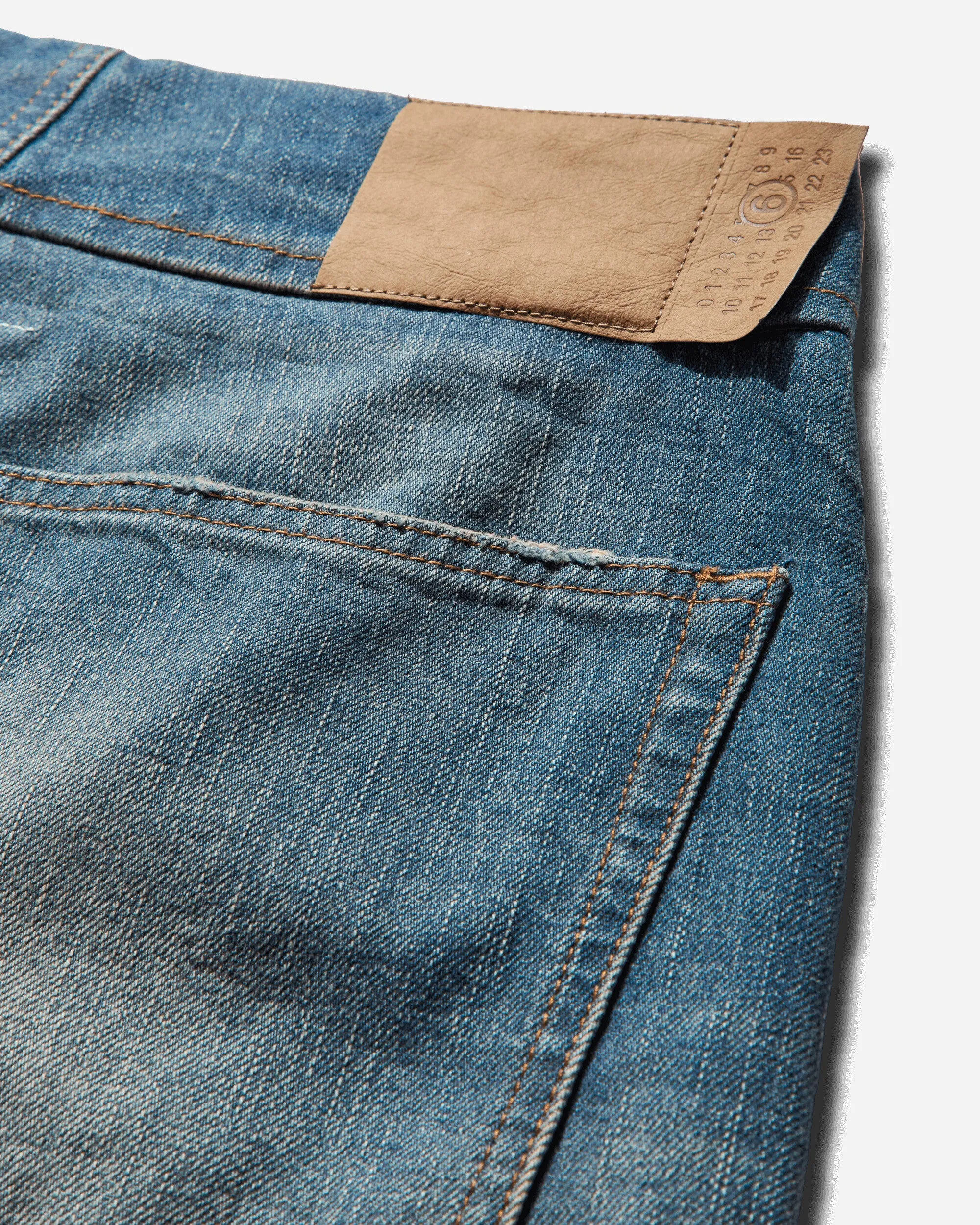 Women's Loose-Fit Distressed Denim Trousers Medium Blue