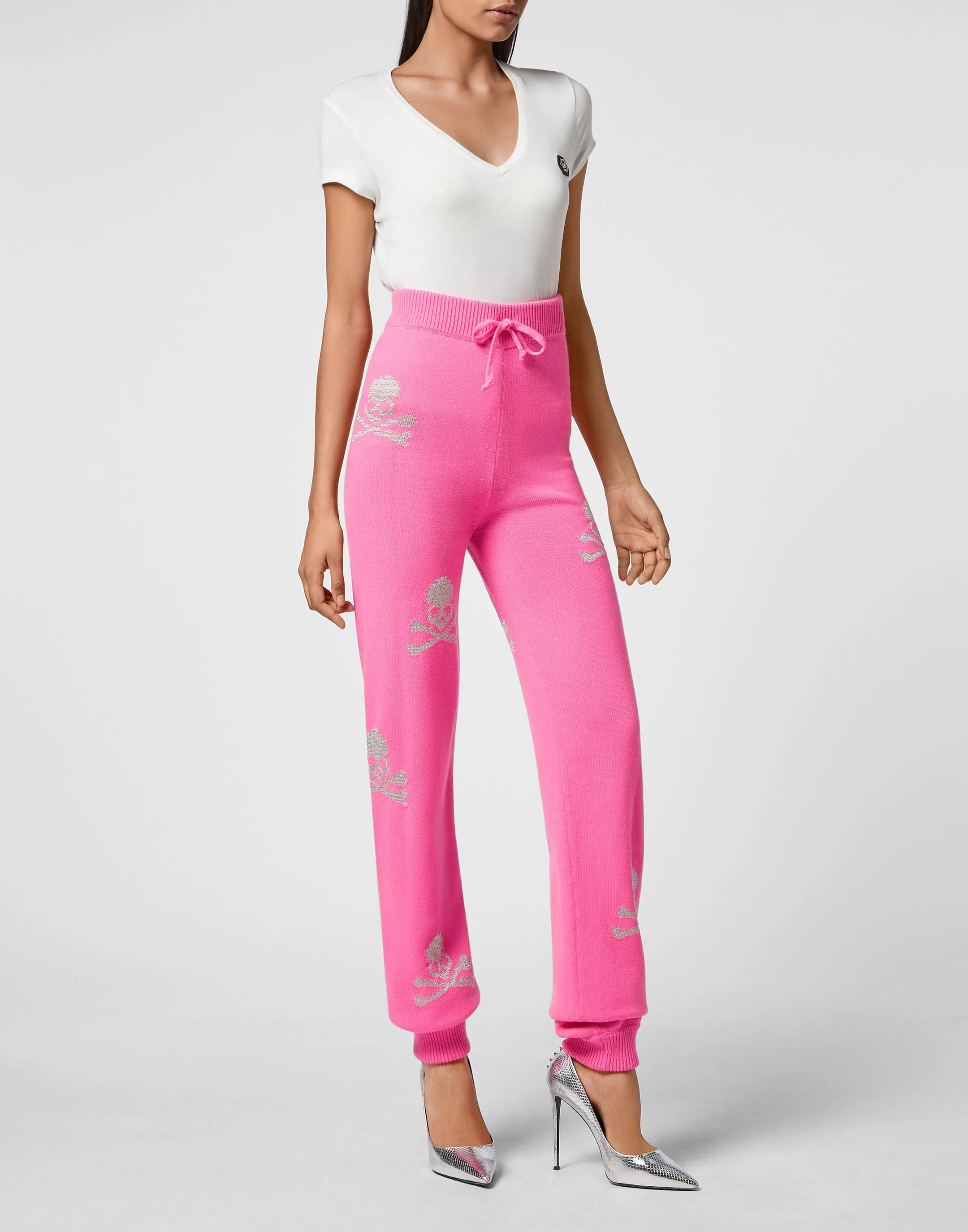 Wool Blend Jogging Trousers Crystal Skull