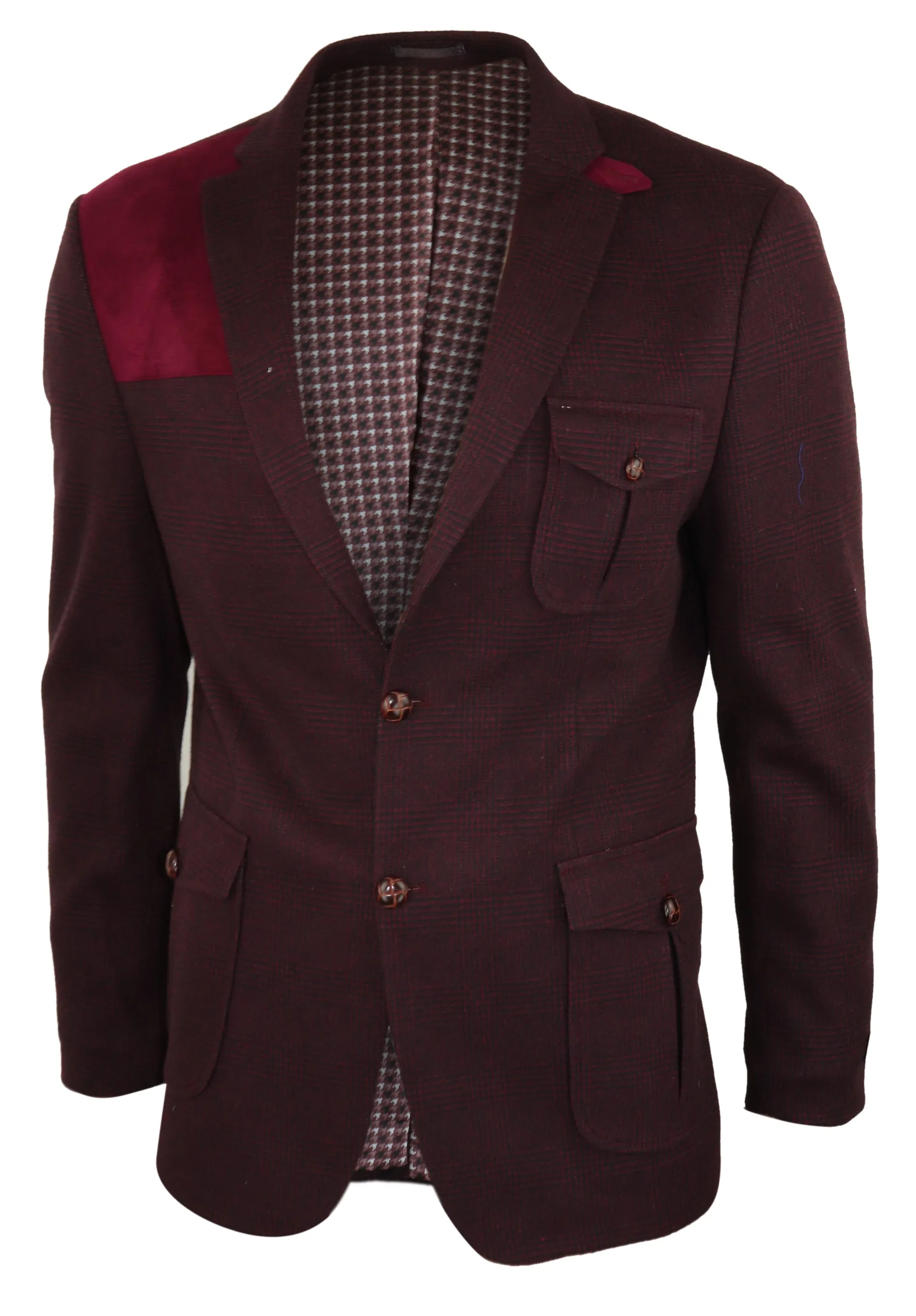 Wool Tweed Jacket Hunting Check